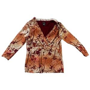 Y2K Assoluto Floral Mesh Wrap Top Size S